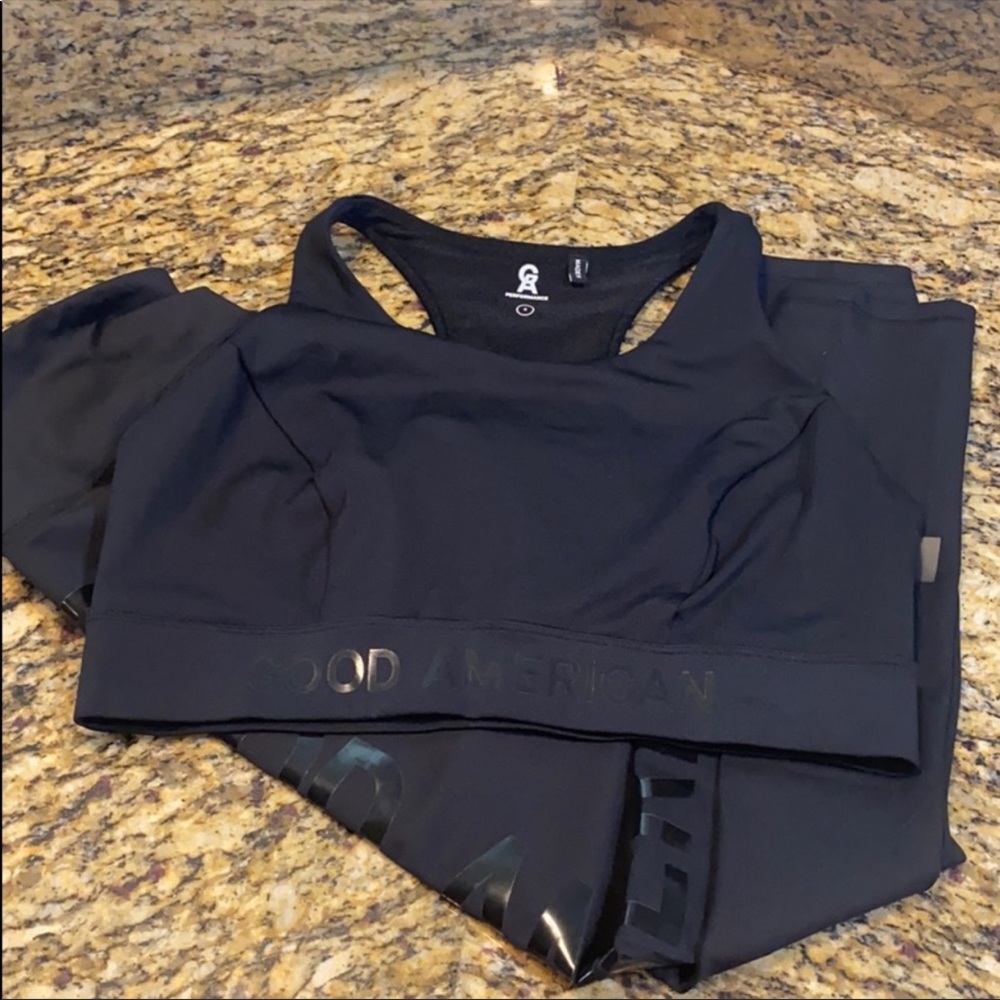 NWOT Good American Workout leggings and bra